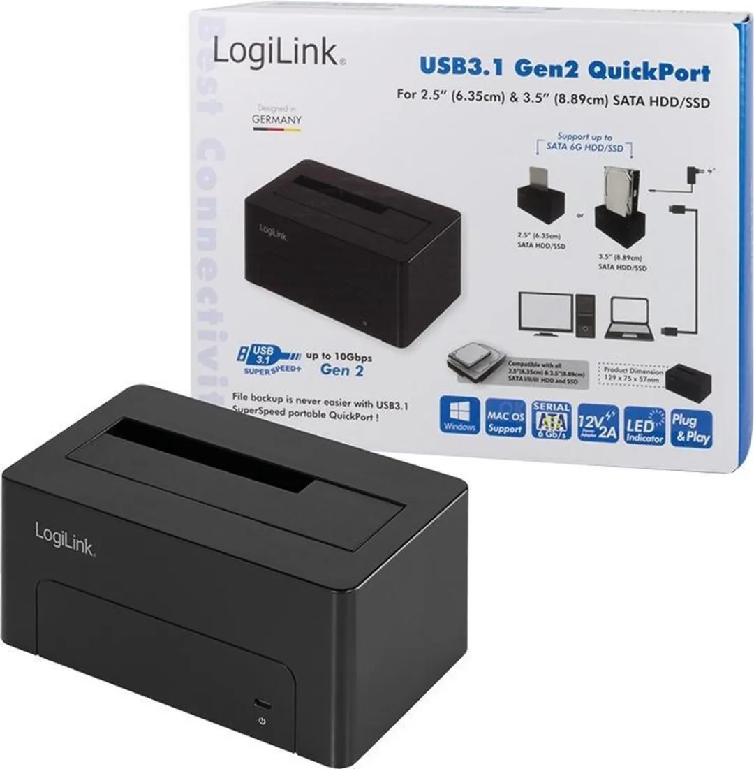 Logilink QP0027 USB-C 3.1 Gen 2 Harde Schijf Dockingstation - 2.5" & 3.5" - afbeelding 6 van 6