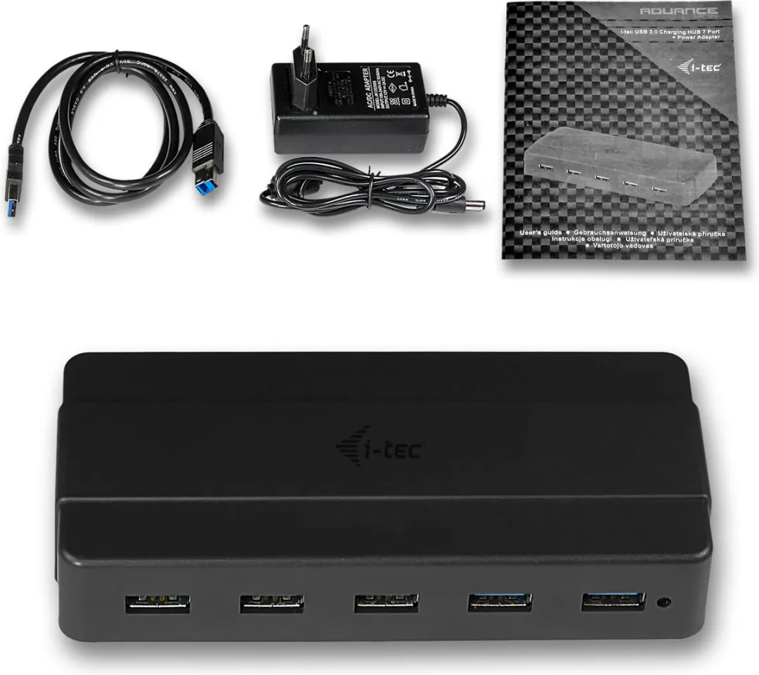 I-tec U3HUB742 USB Hub - 7 Poorten Zwart