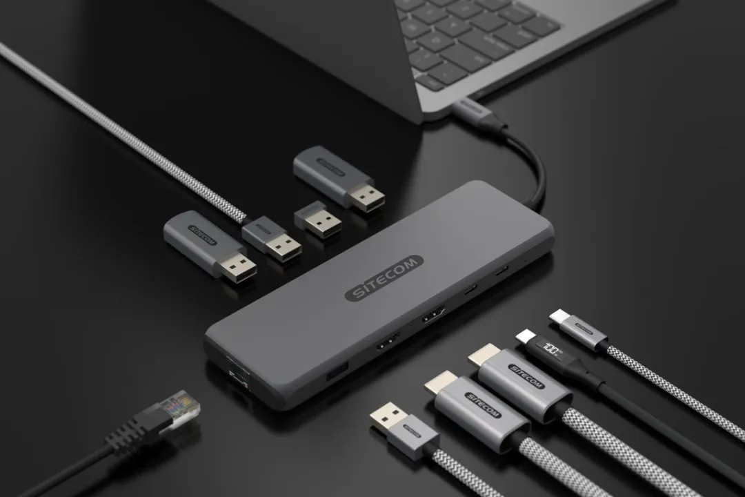 Sitecom CN-7001 USB4 Multiport Adapter - 2x HDMI Spacegray