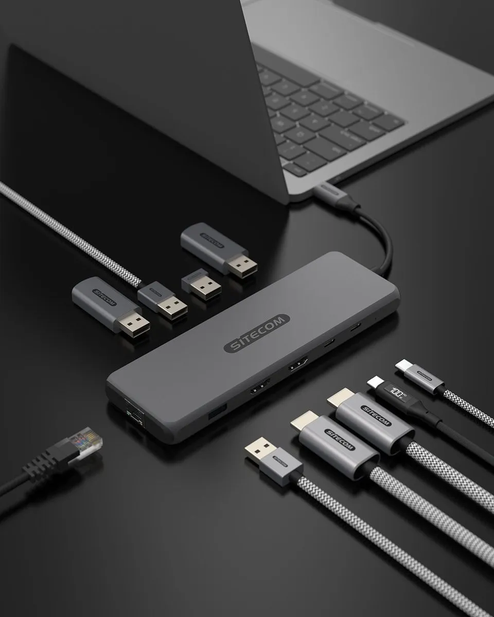 Sitecom CN-7001 USB4 Multiport Adapter - 2x HDMI Spacegray