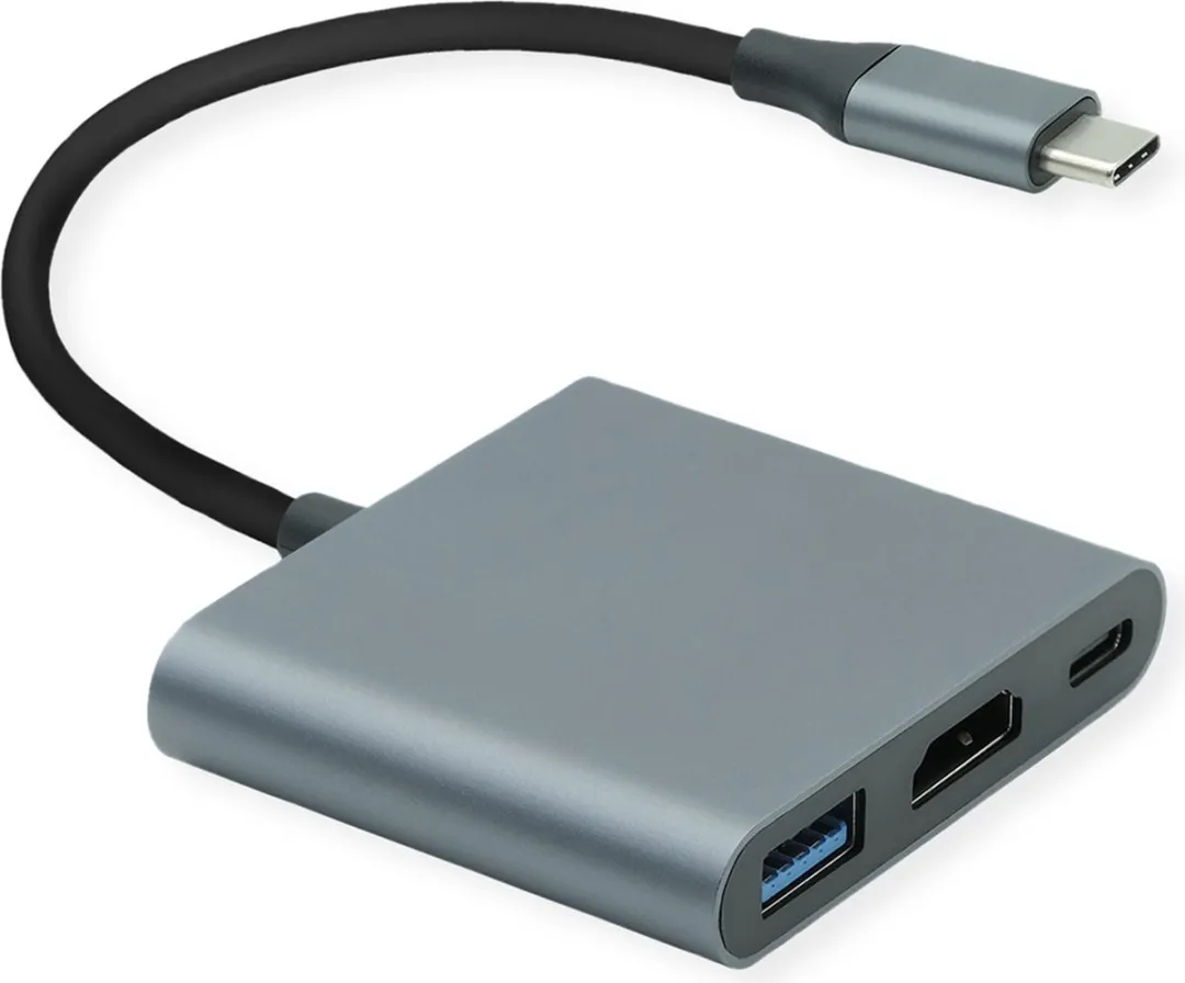 Roline 12.03.3199 USB-C naar HDMI Adapter - 4K - USB 3.2 - Zwart/Grijs