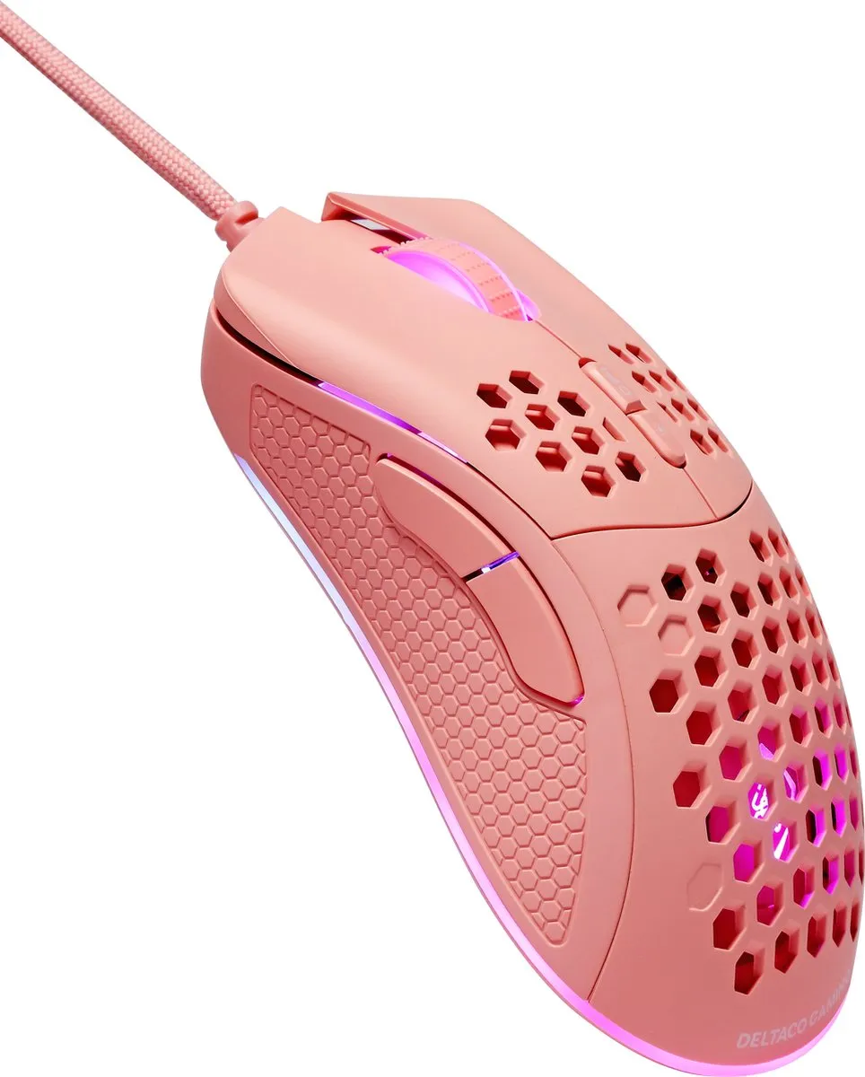 Deltaco PM75 Gaming Muis GAM-108-P - Bedraad - 7 Knoppen - Roze