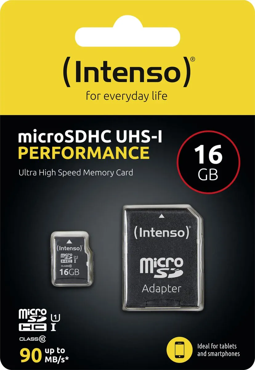 Intenso 16GB microSDHC 3424470 - 16GB Class 10 UHS-I - Waterdicht