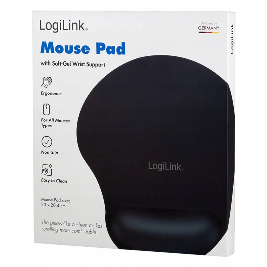Logilink Ergonomische Gel Muismat met Polssteun - Zwart
