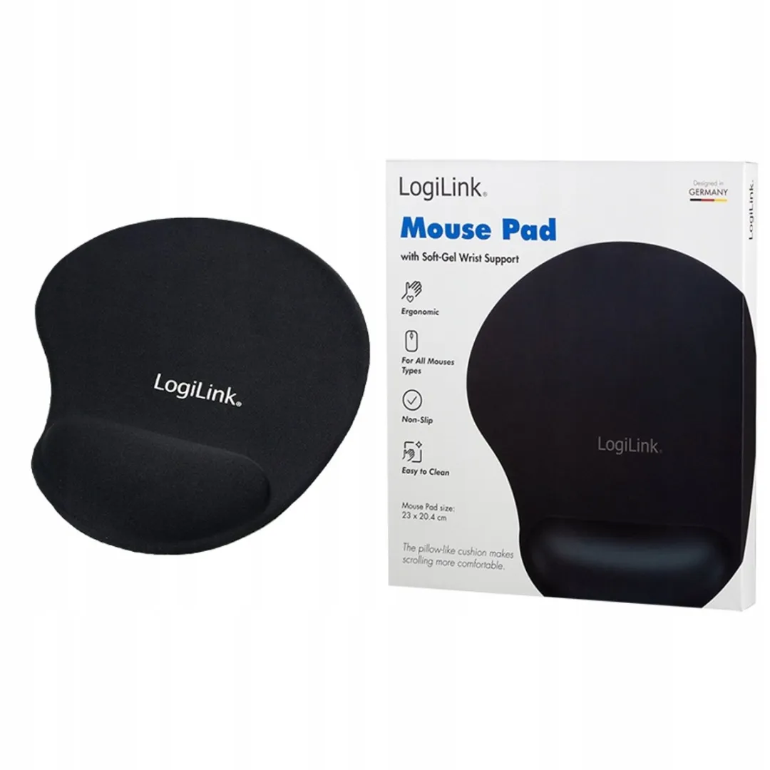Logilink Ergonomische Gel Muismat met Polssteun - Zwart