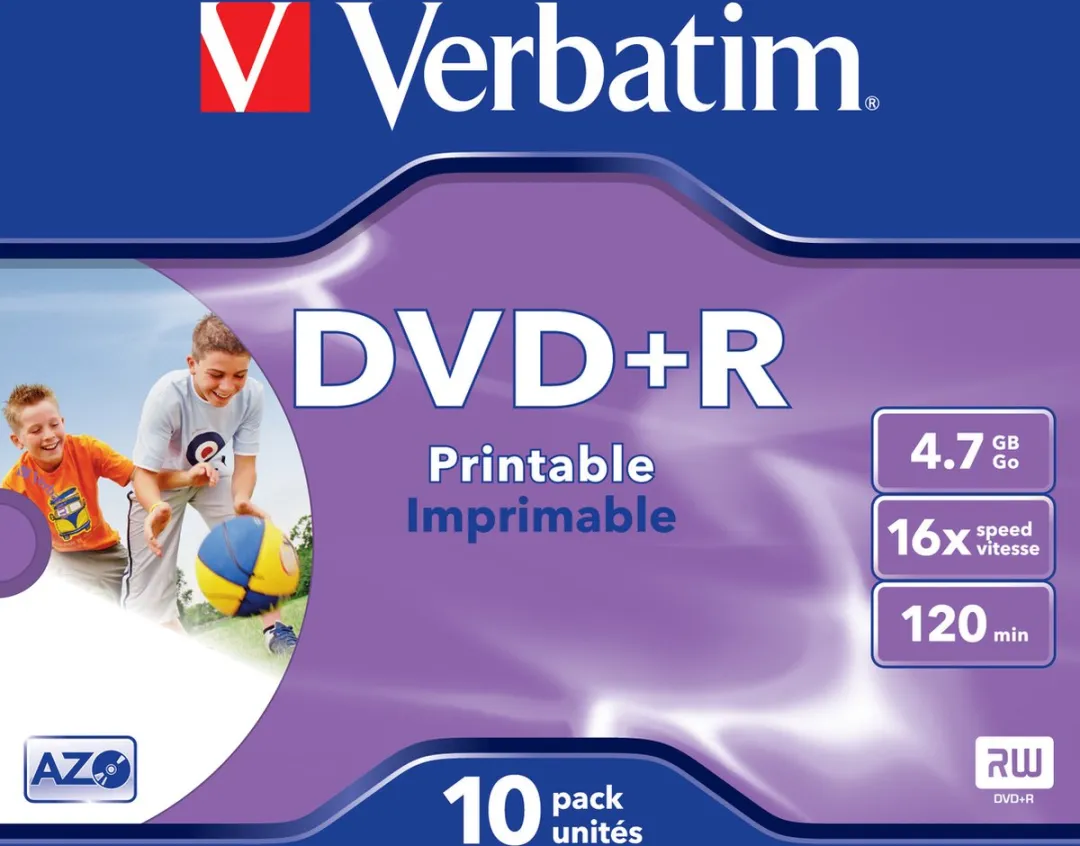 Verbatim 43508 DVD+R Wide Inkjet Printable Schijven - Kleurloos