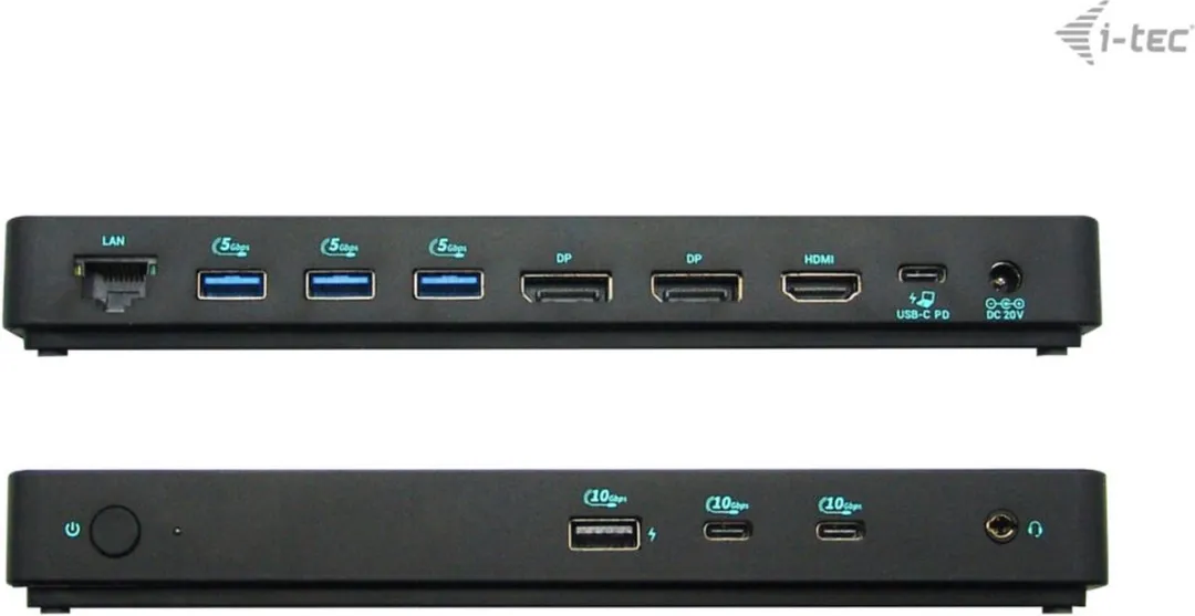 i-Tec - USB-C Docking Station Pro - Triple Video - 2 x Displayport + 1 x HDMI + 4 x USB + 2 x USB-C + Audio + Ethernet + 100W