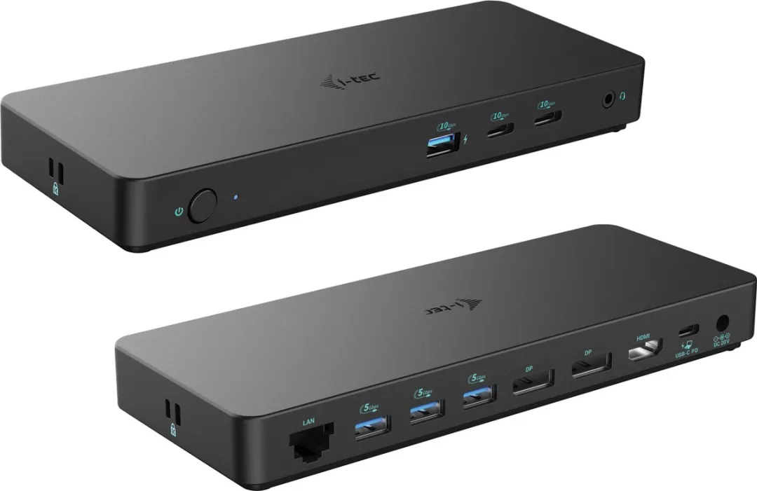 i-Tec - USB-C Docking Station Pro - Triple Video - 2 x Displayport + 1 x HDMI + 4 x USB + 2 x USB-C + Audio + Ethernet + 100W