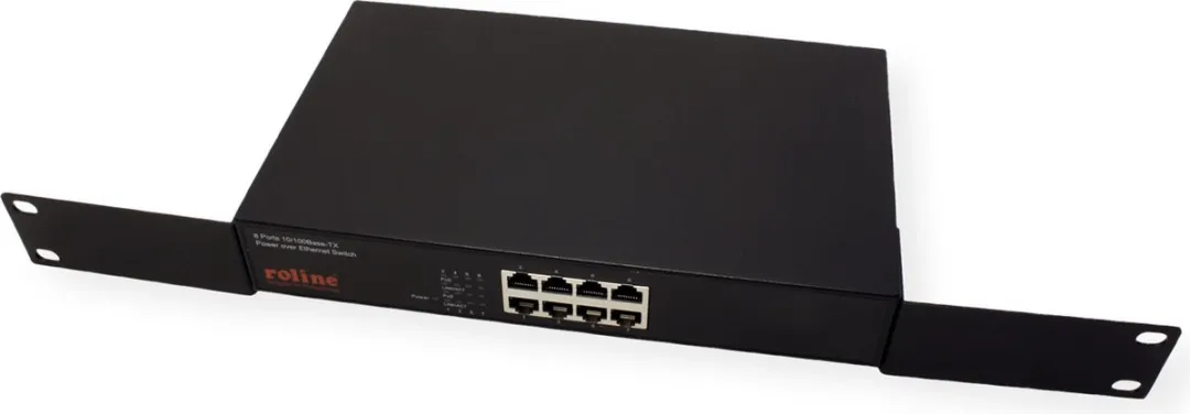 Roline 8-Poorts PoE Fast Ethernet Switch - 19" Inbouw - afbeelding 6 van 6