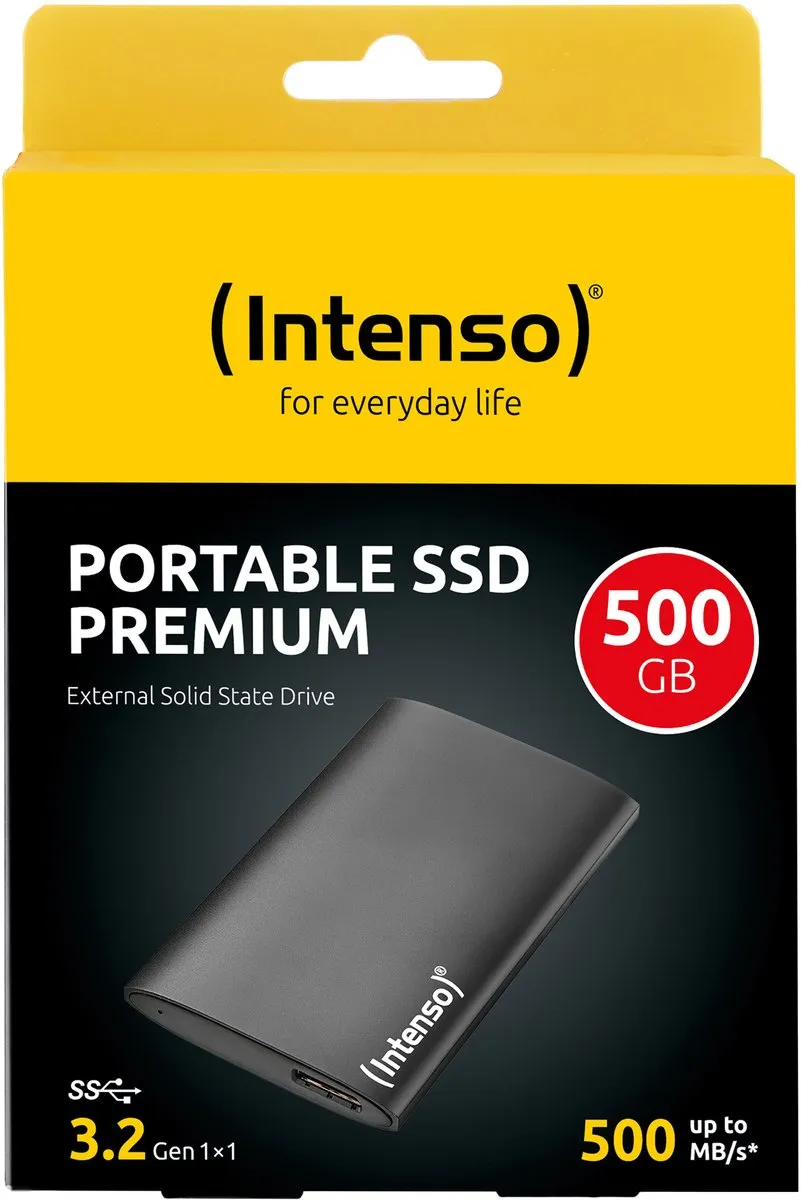 Intenso Portable SSD Premium 500GB - USB 3.2 - Zwart