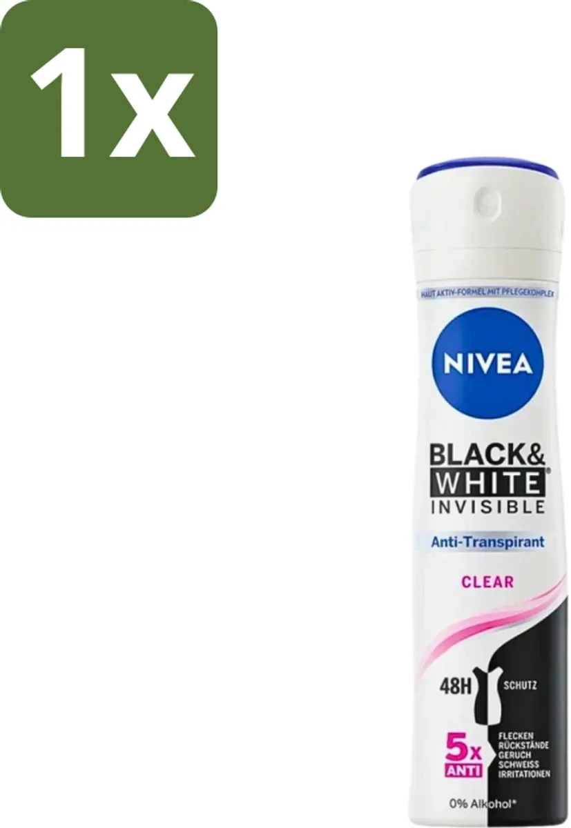NIVEA Black & White Invisible Clear Deo Spray 150ml
