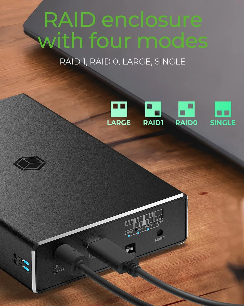 Icy Box 61028 2.5 inch HDD/SSD Behuizing - USB-C 3.2 Gen 2 - Zwart