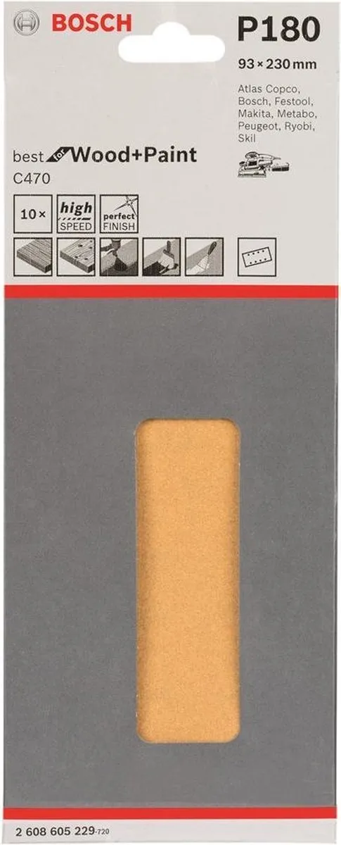 Bosch 10-delige Schuurbladset 93x230mm