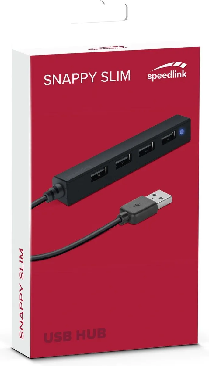 Speedlink Snappy Slim SL-140000-BK USB Hub 4x USB 2.0 - Zwart - afbeelding 6 van 6
