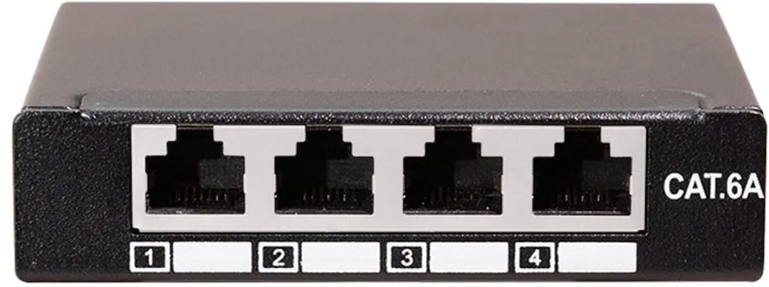 Logilink CAT.6A Mini Verdeler NP0088 - 4 Poorten - Zwart
