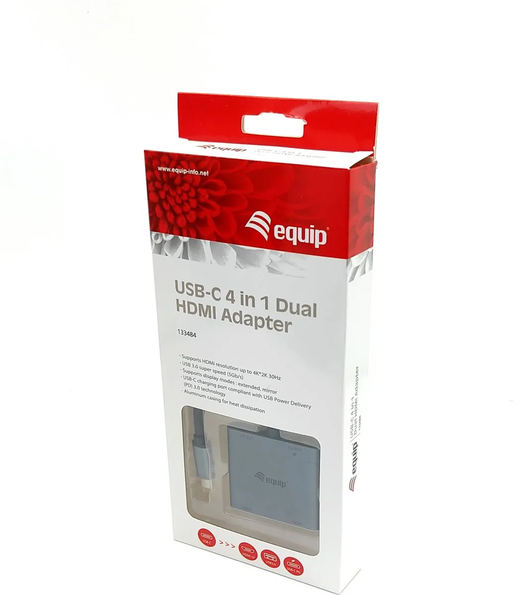 Equip 133484 USB-C Interface Hub - 5Gbps Zilver