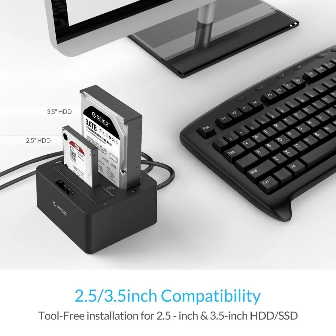 ORICO ORI-6629US3-C Dual Bay HDD Docking Station - Zwart