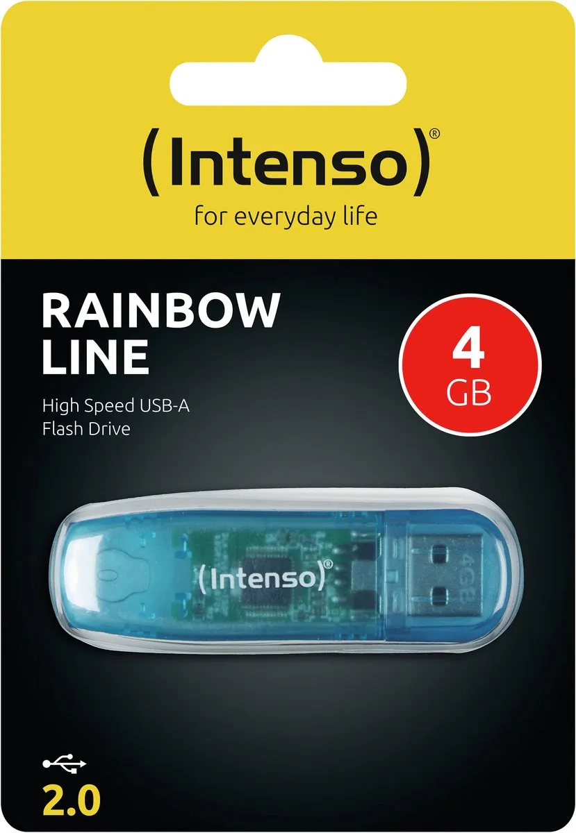Intenso Rainbow Line USB-stick 4GB - Blauw