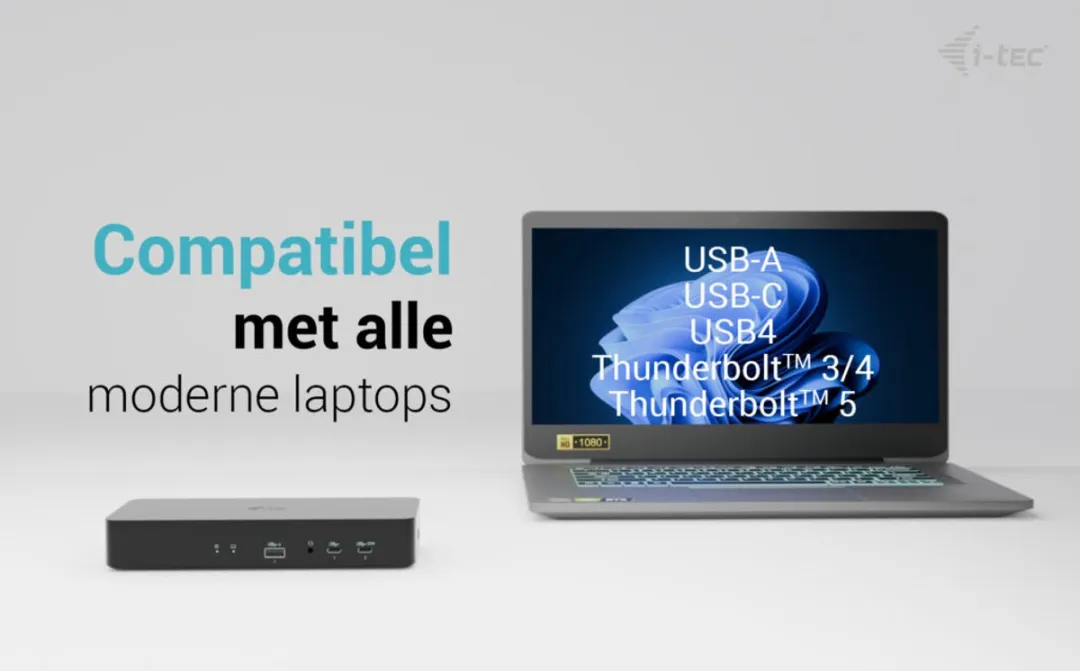 I-tec Universal Intelligent Dual Display Docking Station CAINTGDUAL4KDOCPD - Zwart