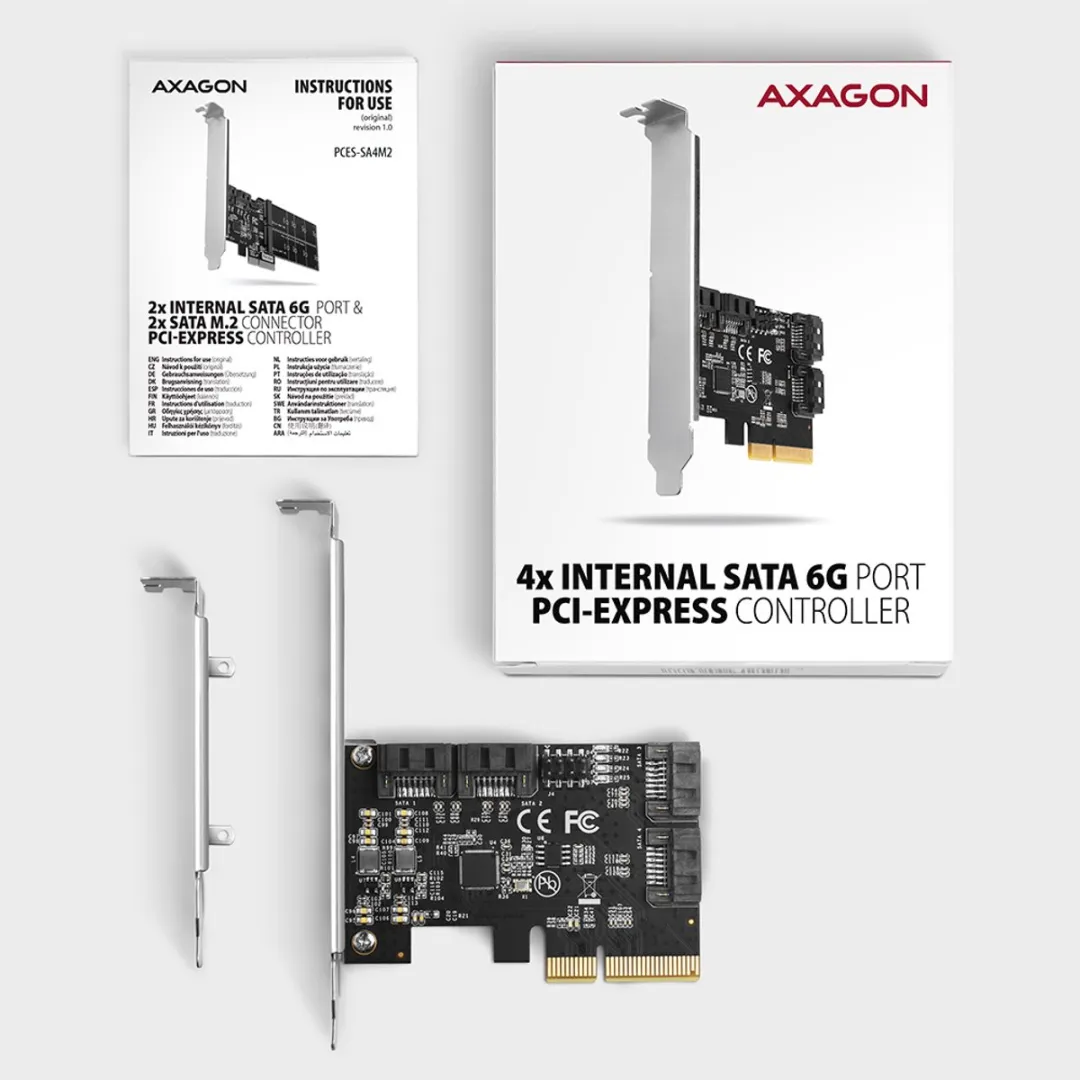 Axagon PCES-SA4X4 PCIe Controller Intern SATA 4x 6G - afbeelding 6 van 6