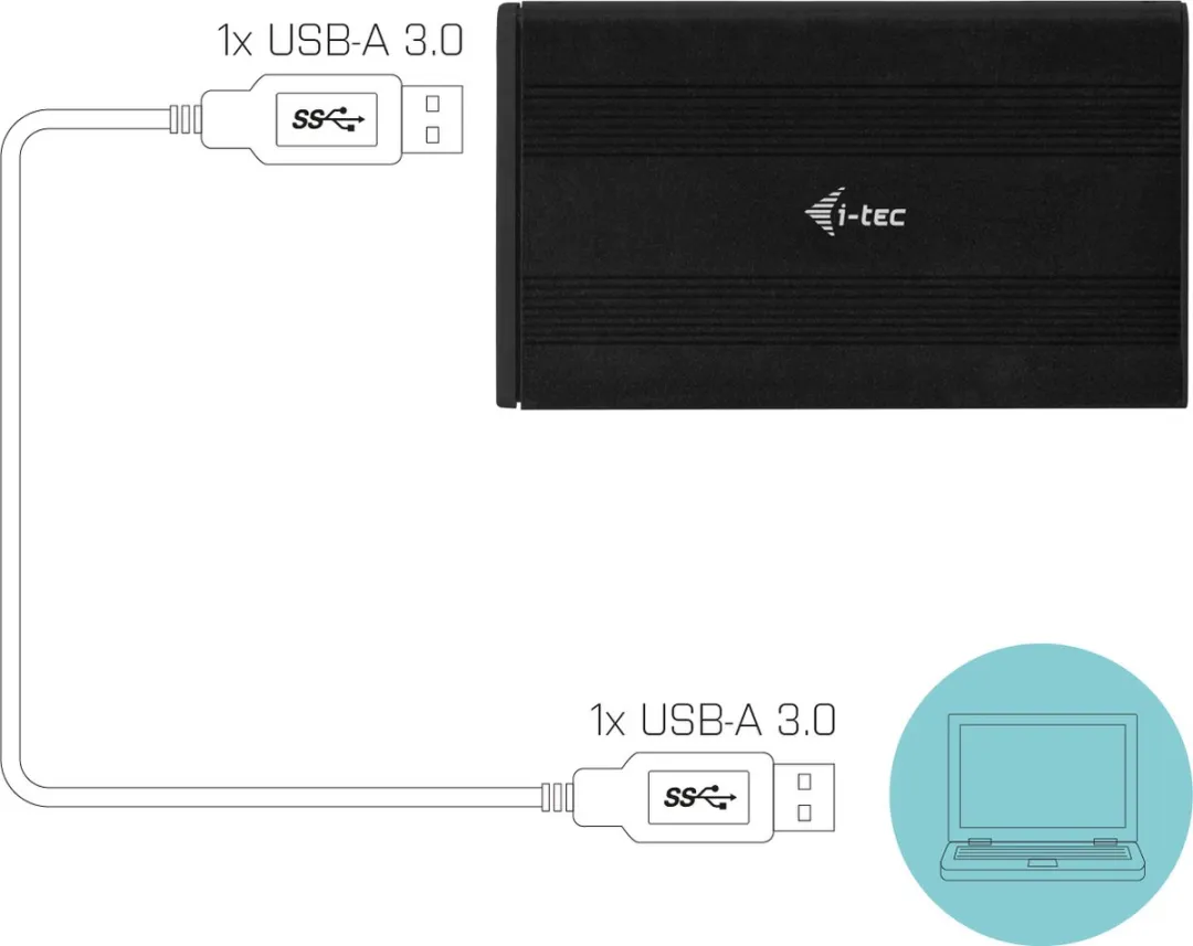I-tec MYSAFEU312 Externe Behuizing - Zwart