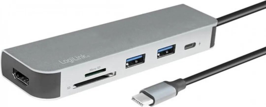 Logilink UA0343 USB-C Dockingstation - Aluminium
