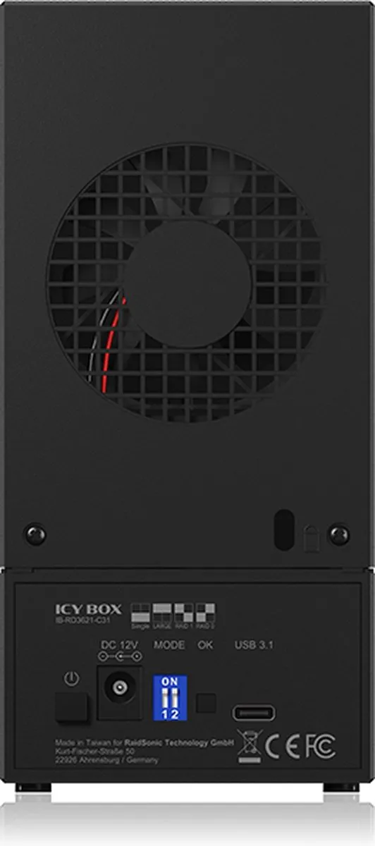 ICY BOX IB-RD3621-C31 disk array Desktop Zwart