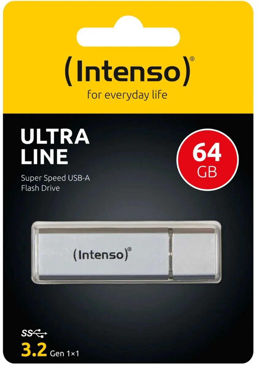 Intenso Ultra Line USB-stick 64GB - USB 3.2 Gen 1x1 - Zilver