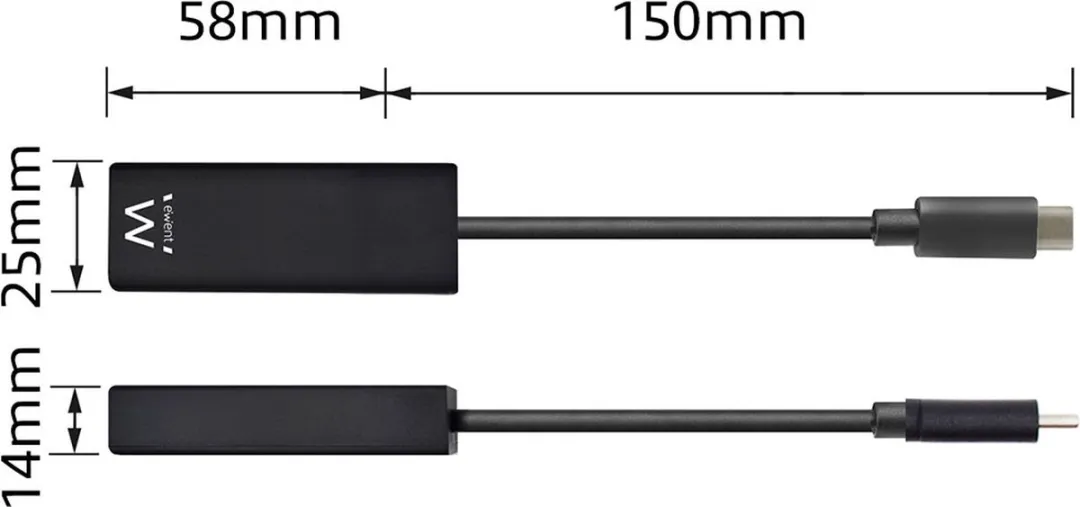 Ewent EW9828 USB-C naar Gigabit Ethernet Adapter - afbeelding 5 van 6