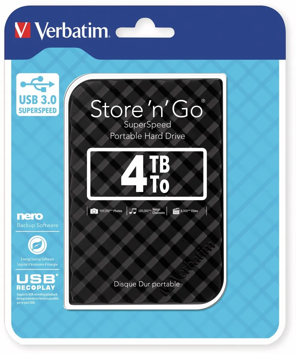 Verbatim Store n Go 2,5" 4TB - Zwart