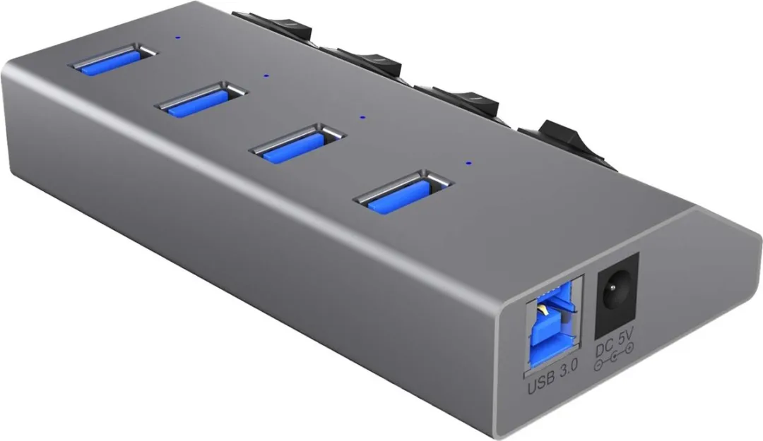 Icy Box IB-HUB1405 USB 3.0 Hub - 4 Poorten Antraciet