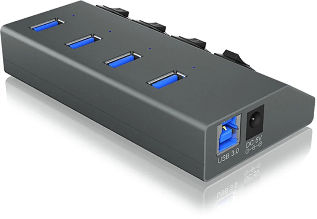 Icy Box IB-HUB1405 USB 3.0 Hub - 4 Poorten Antraciet