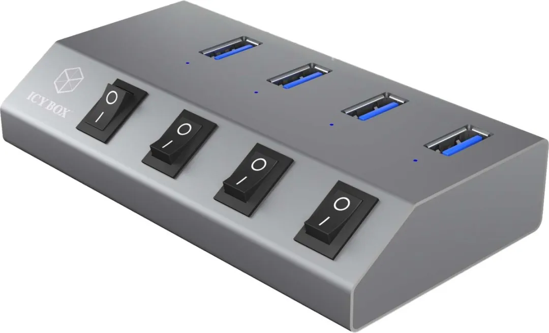 Icy Box IB-HUB1405 USB 3.0 Hub - 4 Poorten Antraciet - afbeelding 6 van 6