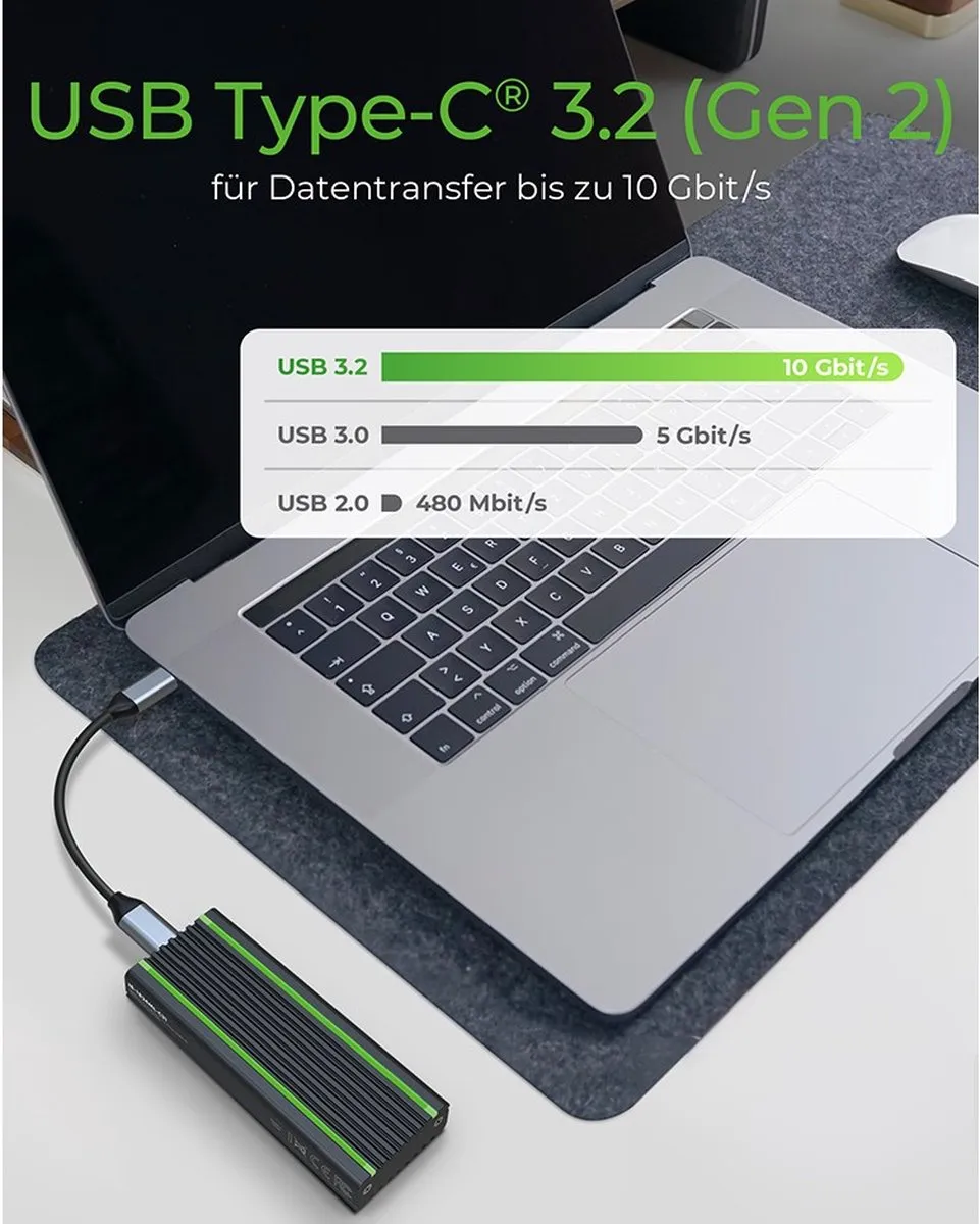 Icy Box 60717 M.2 SSD Behuizing - USB 3.2 Gen 2 - Zwart