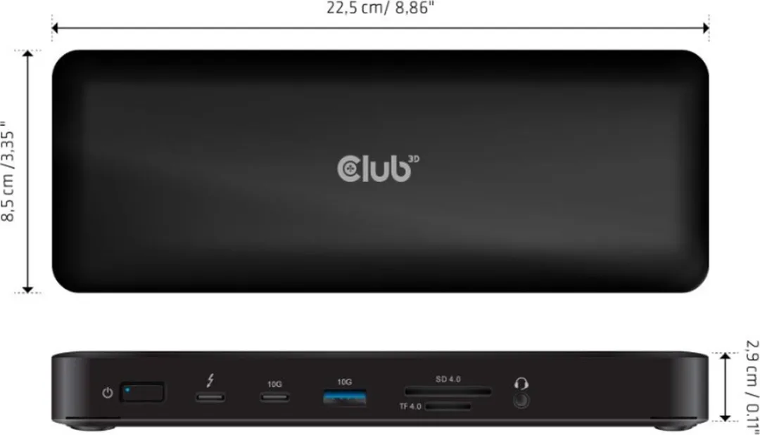 Club3D CSV-1583 Thunderbolt 4 Docking Station - 16-in-1 - Zwart - afbeelding 6 van 6
