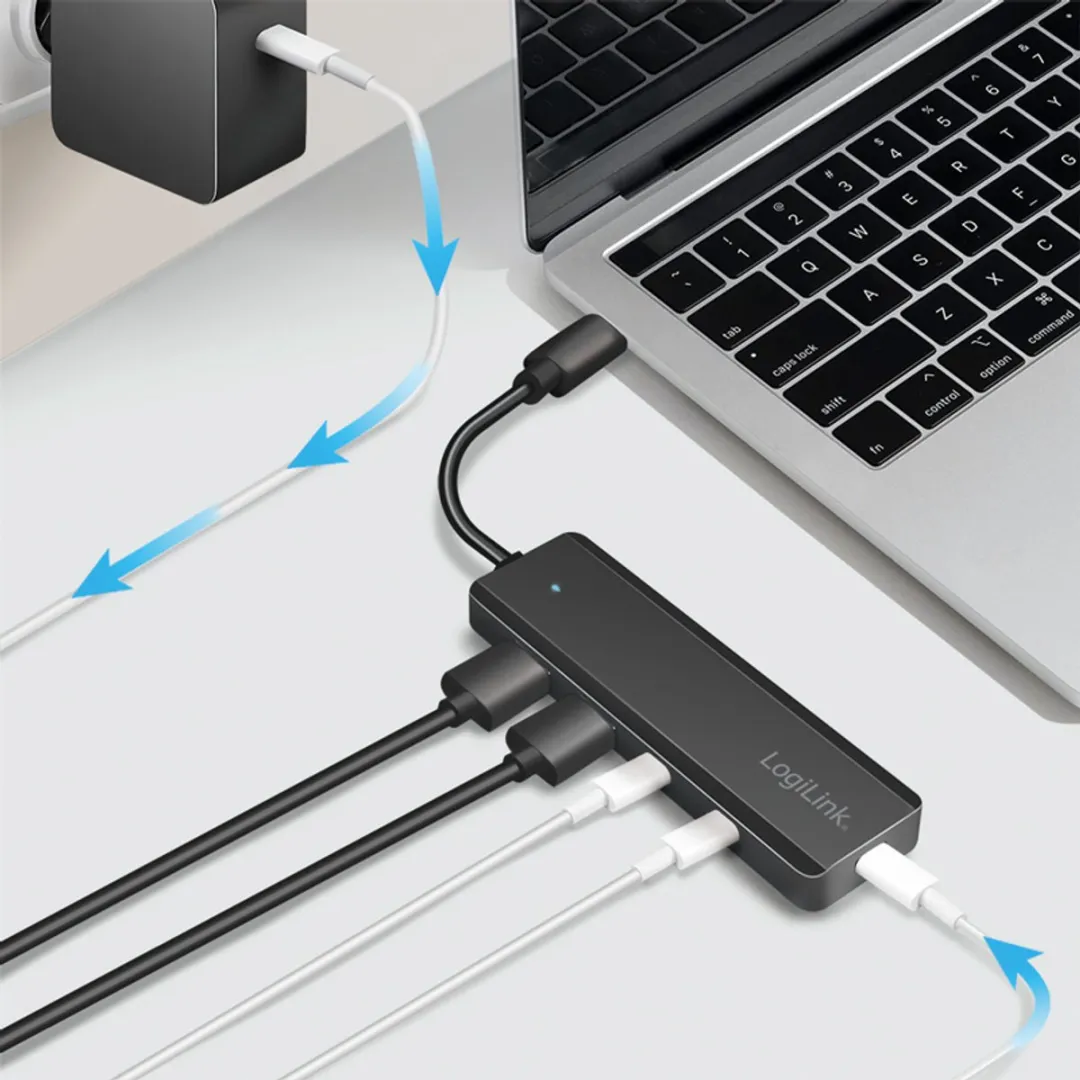 Logilink USB 3.2 UA0412 Aansluitpunt - 4 Poorten Zwart - afbeelding 3 van 4