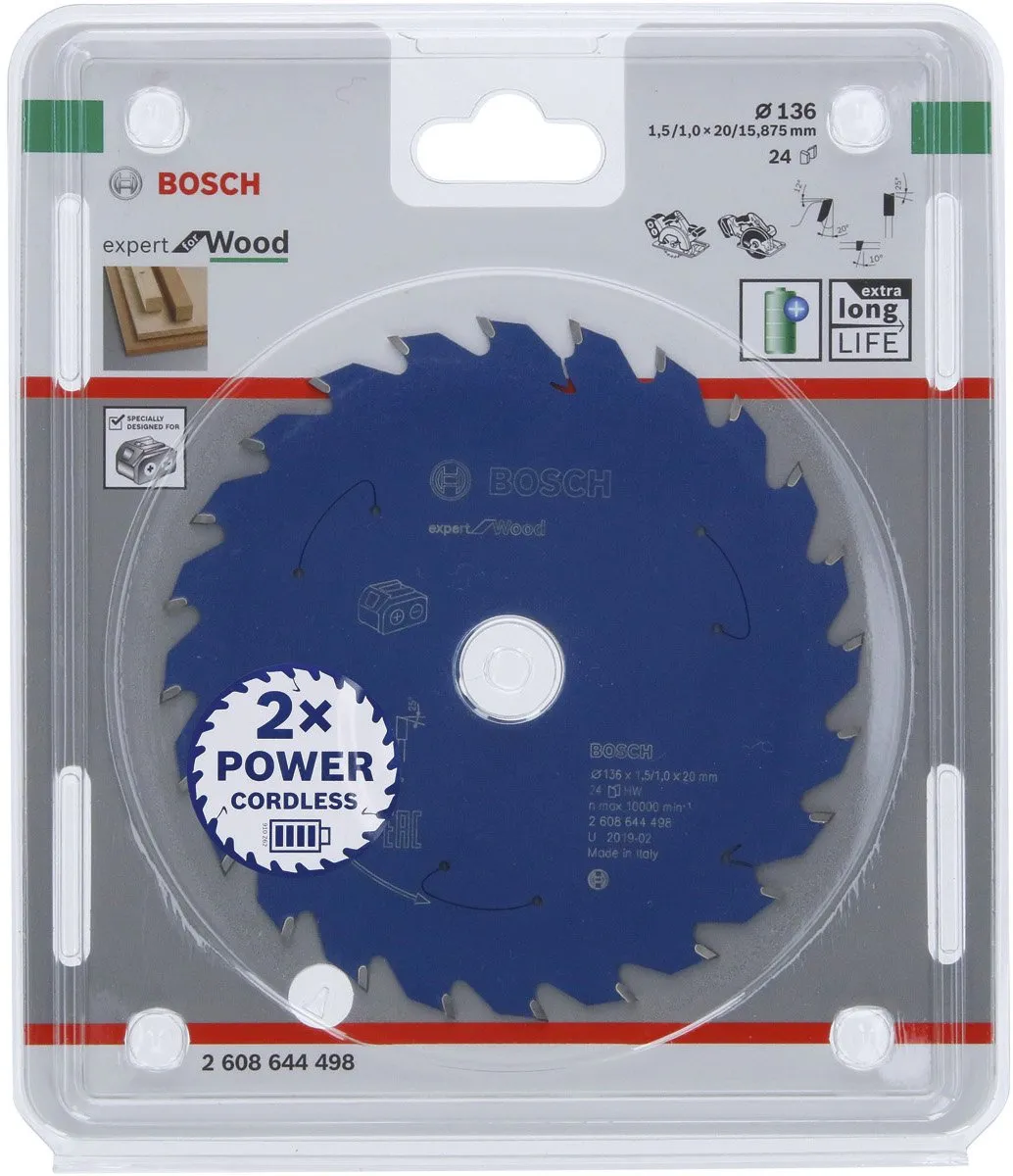 Bosch Blad Exp. Wood 136x20x1.5 Cirkelzaagblad - 2608644498