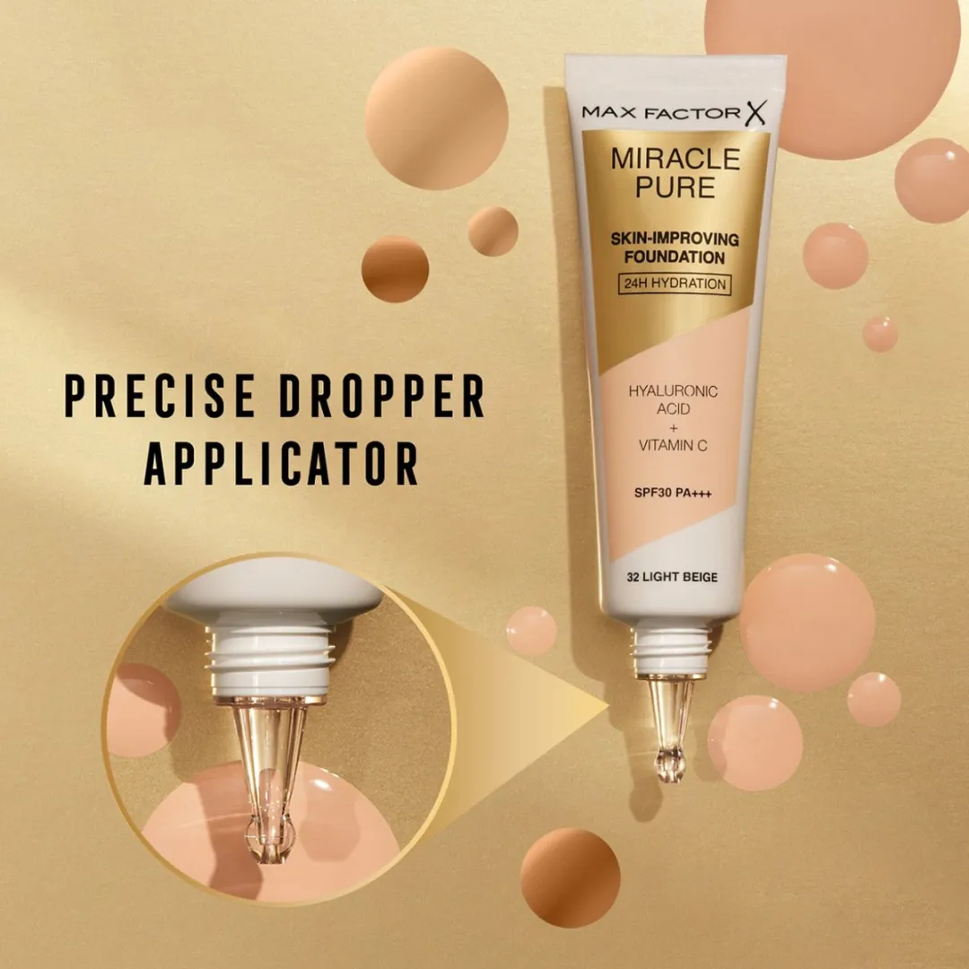 Max Factor Miracle Pure Foundation 82 Deep Bronze - 30ml