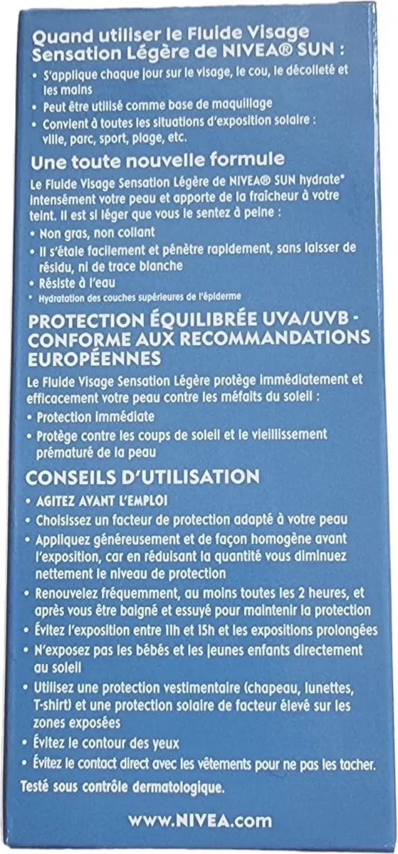NIVEA Sun Sensation Legere 50ml - Gezicht