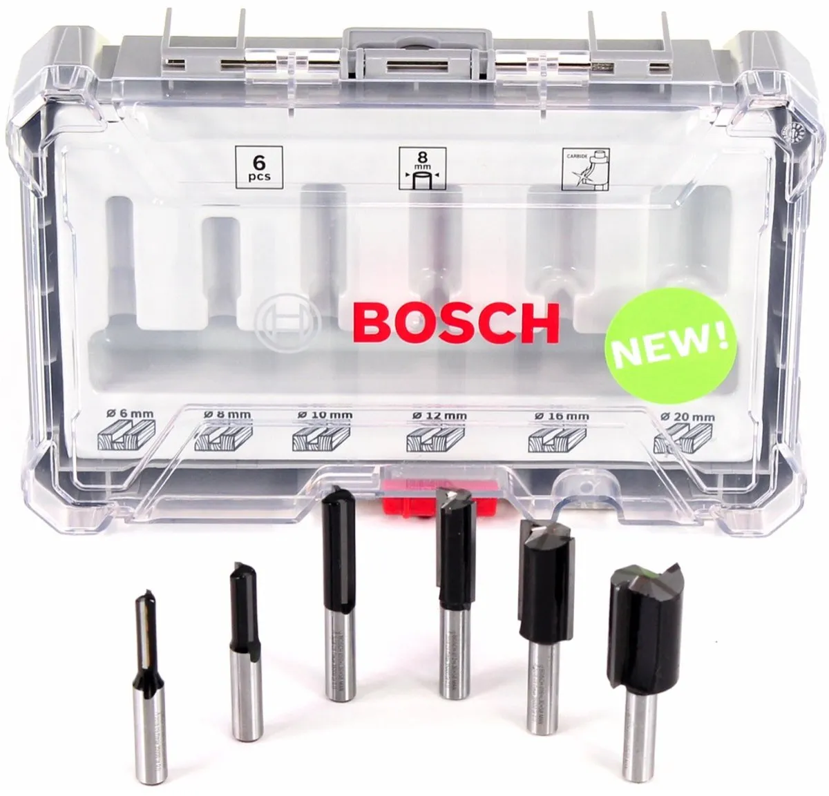 Bosch 8-delig Rechte Freesset 8mm - Hout/Hardhout/Composiet - afbeelding 6 van 6