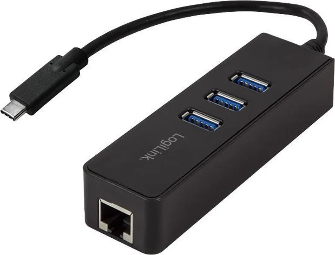 Logilink UA0283 USB 3.2 Gen 1 Adapter - USB-C naar RJ45 - Zwart