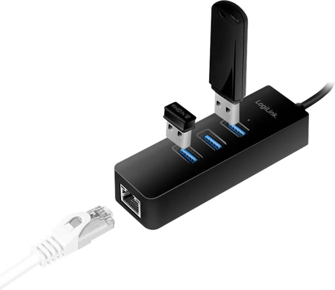 Logilink UA0283 USB 3.2 Gen 1 Adapter - USB-C naar RJ45 - Zwart