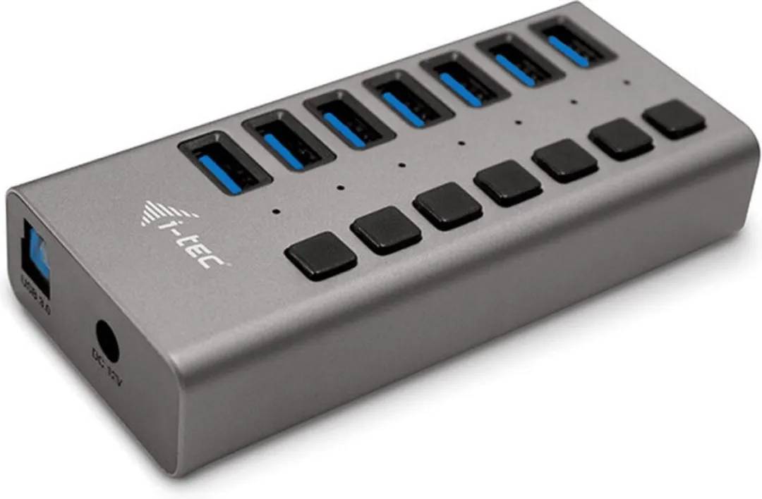 I-tec USB 3.0 Oplaad Hub 7 Poorten U3CHARGEHUB7 - Grijs