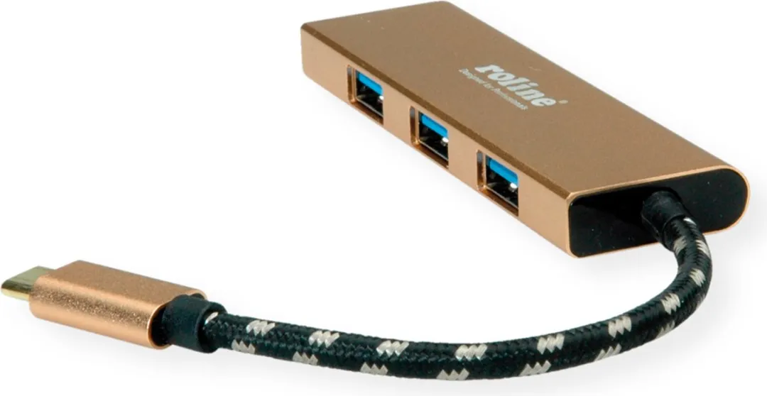 Roline Gold USB 3.2 Gen 1 Hub 4 Poorten - Type C - afbeelding 3 van 6