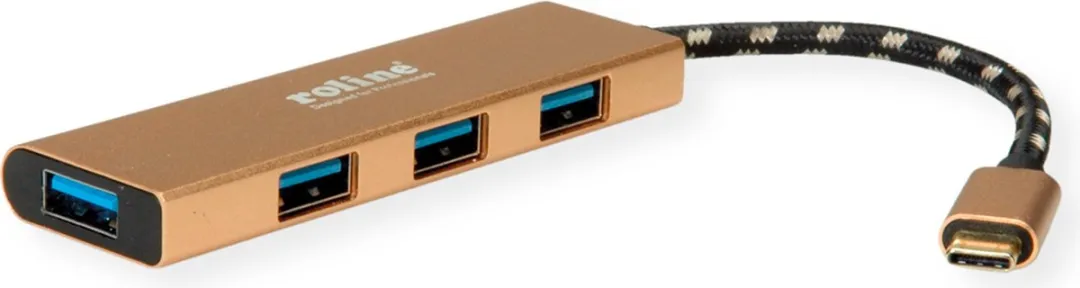 Roline Gold USB 3.2 Gen 1 Hub 4 Poorten - Type C - afbeelding 6 van 6