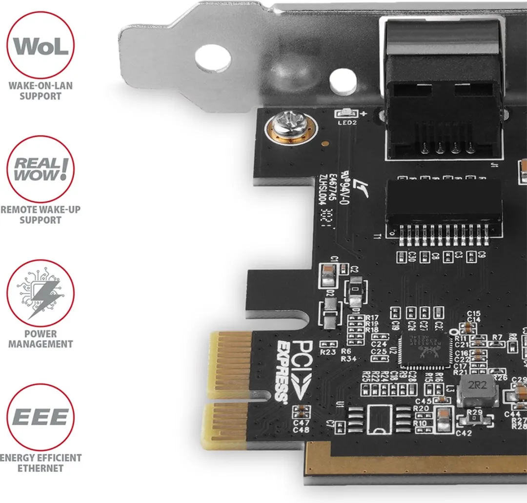 Axagon PCEE-GRF PCI-Express Gigabit Ethernet - Realtek RTL8111F