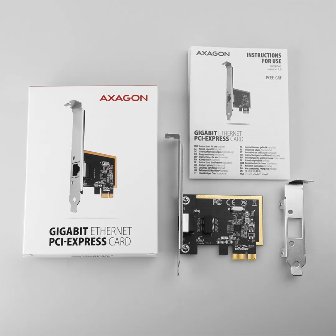 Axagon PCEE-GRF PCI-Express Gigabit Ethernet - Realtek RTL8111F