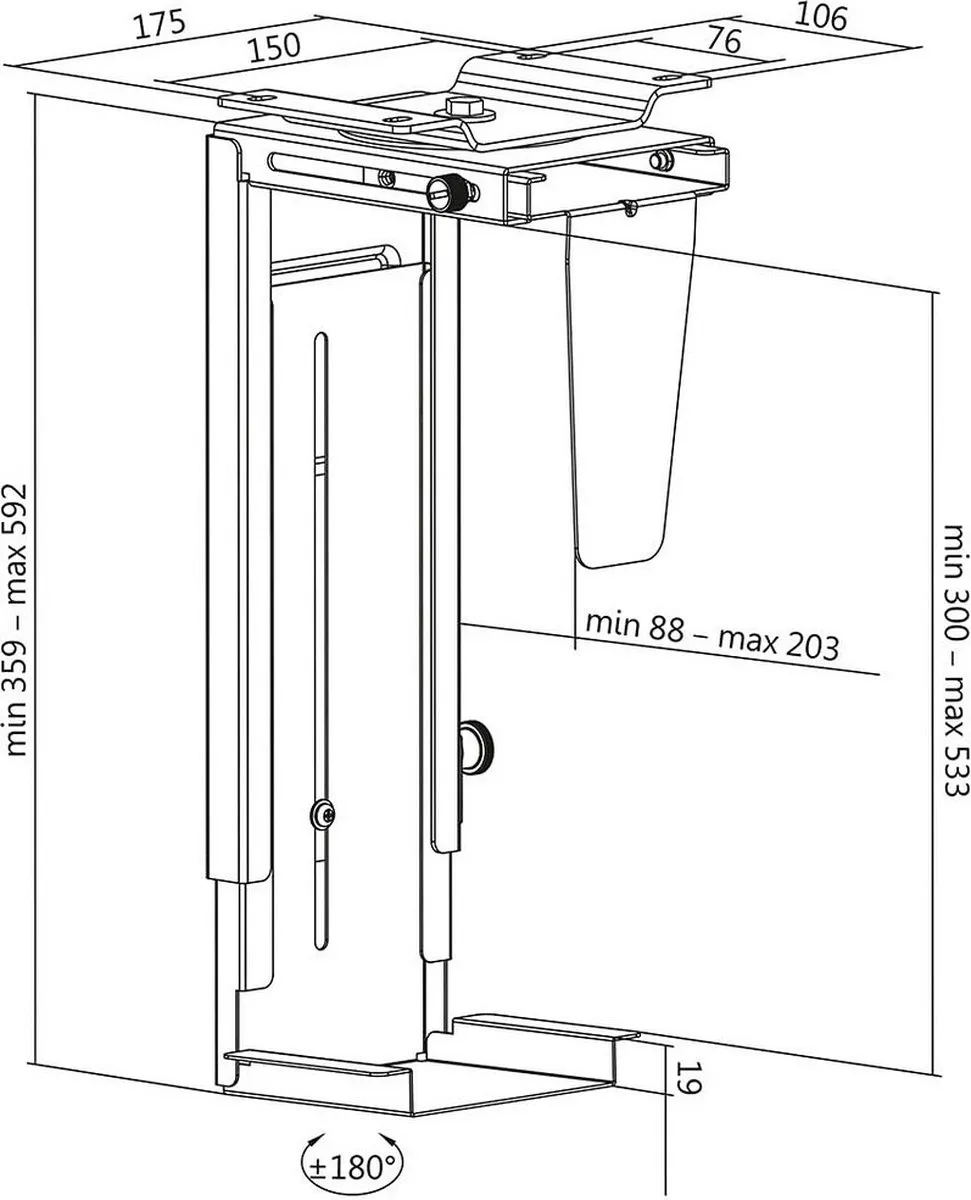 Logilink EO0005 CPU-houder - Zwart