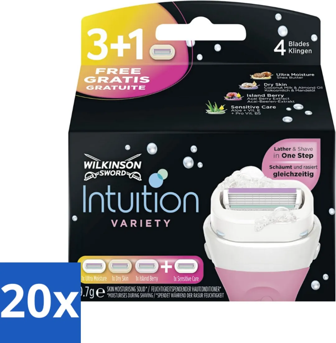 Wilkinson Sword Intuition 2-in-1 Navulmesjes 4 Stuks - Zwart