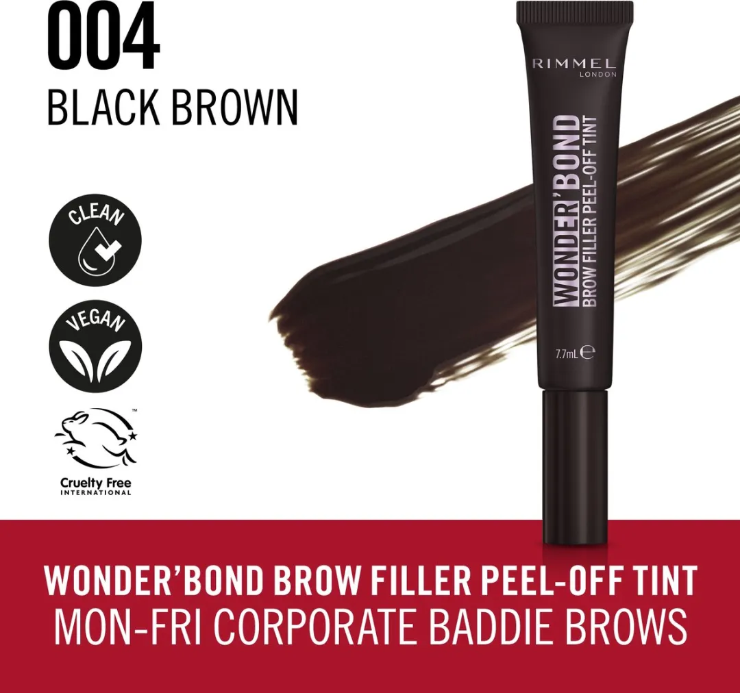 Rimmel Wonder'Bond Brow Filler Peel-Off Tint 004 Black Brown - 23.1ml